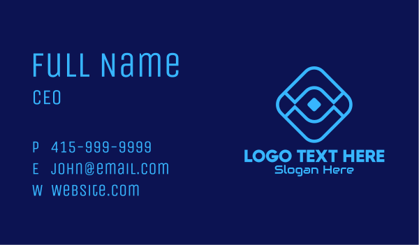 Blue Cyber Tech Application Business Card Design
