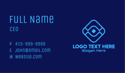Blue Cyber Tech Application Business Card Image Preview