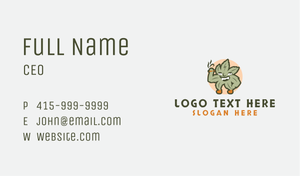 Leaf Marijuana Smoker Business Card Design Image Preview