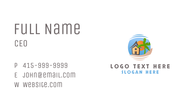  House Beach Tropical Business Card Design Image Preview