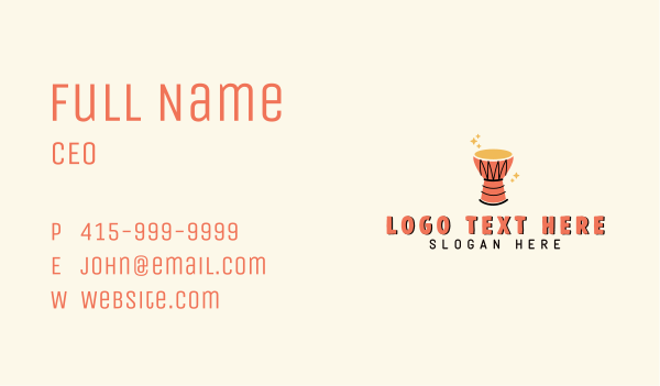 Djembe Musical Instrument  Business Card Design Image Preview