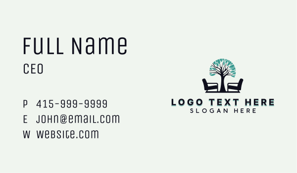 Tree Chair Furniture Business Card Design Image Preview