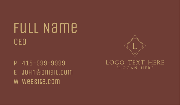 Elegant Geometric Letter Business Card Design Image Preview