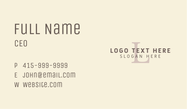 Generic Professional Lettermark Business Card Design Image Preview