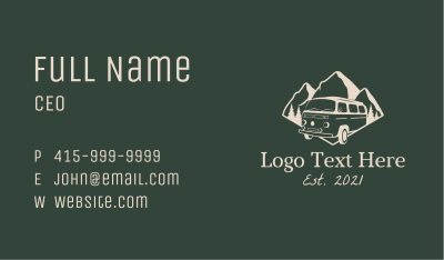 Camping Travel Van Business Card Image Preview