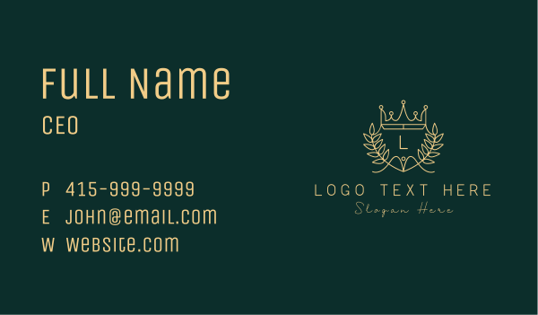 Royal Wreath Shield Business Card Design Image Preview