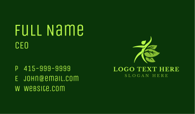 Natural Yoga Fitness Leaf Business Card Image Preview