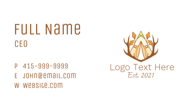 Forest Camping Tent  Business Card Design Image Preview