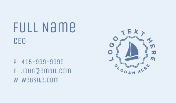 Blue Nautical Sailboat Business Card Design Image Preview