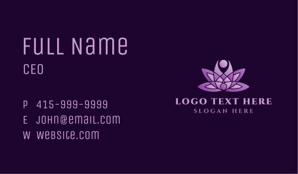 Violet Relaxing Lotus Business Card Design Image Preview