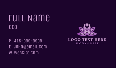 Violet Relaxing Lotus Business Card Image Preview