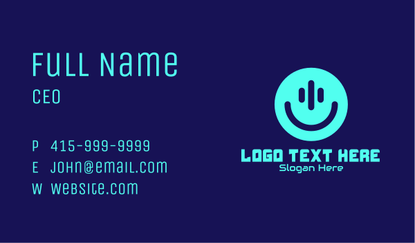 Smiley Streamer Face  Business Card Design Image Preview