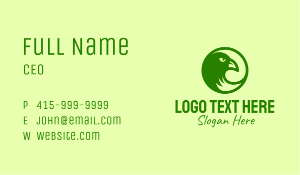 Green Eagle  Circle Business Card Design Image Preview