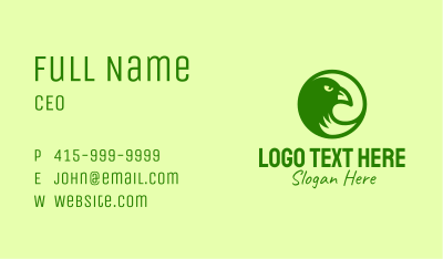 Green Eagle  Circle Business Card Image Preview