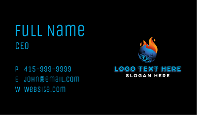 Fire Ice Cooling Ventilation Business Card Image Preview