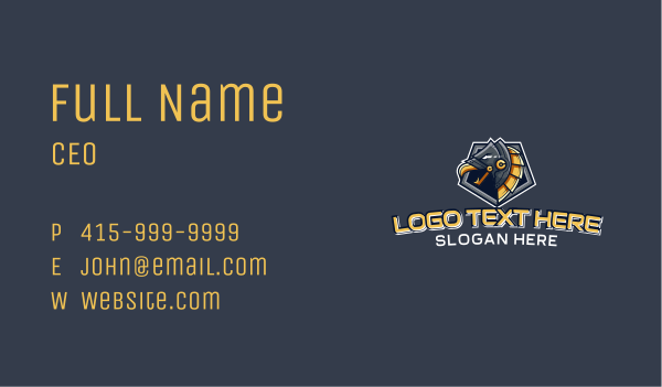 Cyborg Eagle Mascot Business Card Design Image Preview