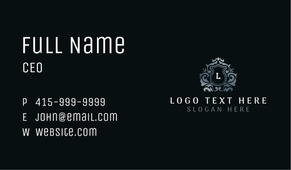 Upscale Royal Shield Business Card Design Image Preview