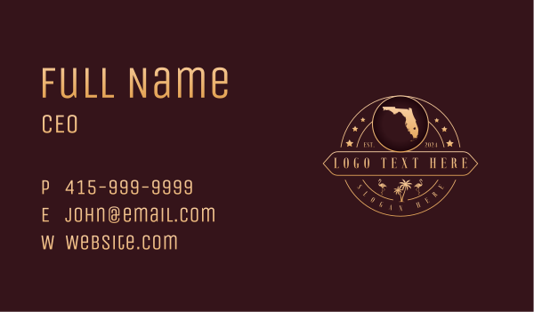 Florida Map Tourism Business Card Design Image Preview