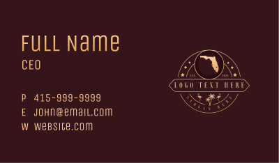 Florida Map Tourism Business Card Image Preview