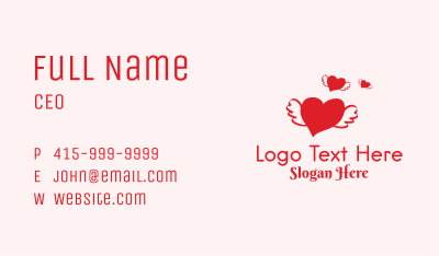 Romantic Flying Heart  Business Card Image Preview