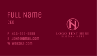 Pink Ornate Fashion Letter N Business Card Image Preview