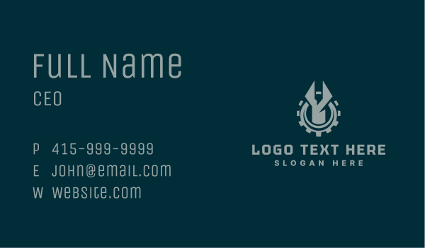 Industrial Mechanic Wrench Business Card Design Image Preview