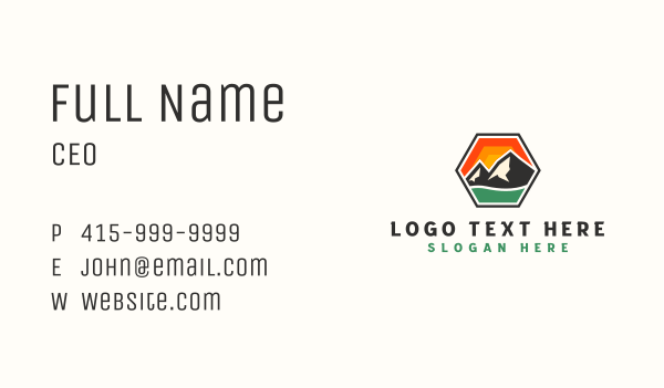 Mountain Valley Outdoor Business Card Design Image Preview