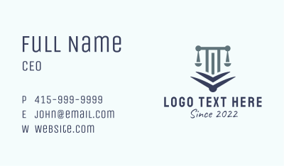 Justice Scale Law Firm  Business Card Image Preview