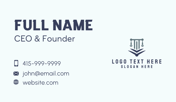 Justice Scale Law Firm  Business Card Design