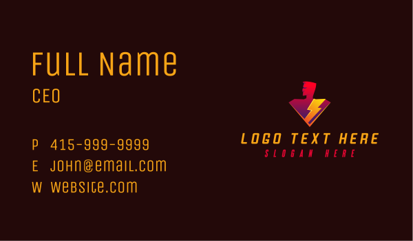 Human Electric Thunder Business Card Design Image Preview