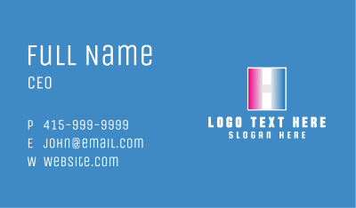 Gradient Letter H Company  Business Card Image Preview