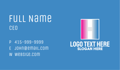 Gradient Letter H Company  Business Card