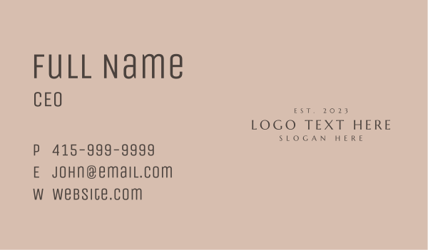 Corporate Elegant Wordmark Business Card Design Image Preview