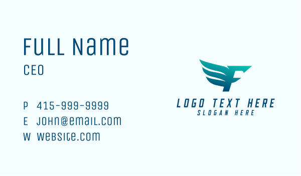 Flying Wing Letter F Business Card Design Image Preview