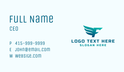 Flying Wing Letter F Business Card