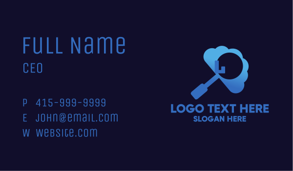 Cloud Search Lettermark Business Card Design