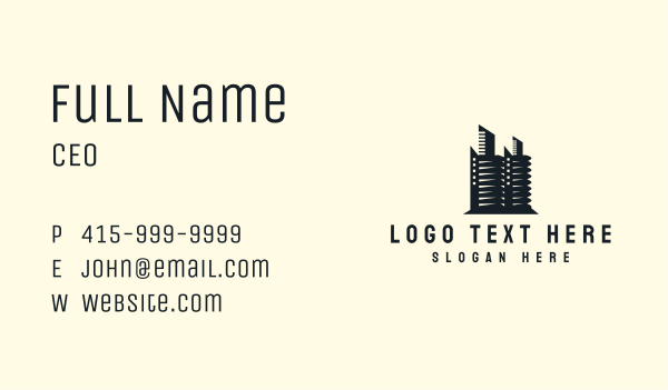 Urban Cityscape Property Business Card Design Image Preview