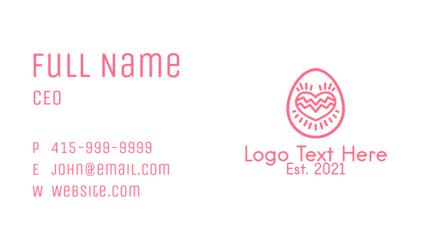 Pink Dating Egg  Business Card Design Image Preview
