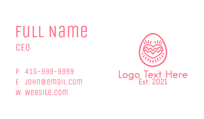 Pink Dating Egg  Business Card