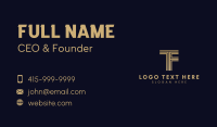 Gradient Lines Letter T & F Business Card Design