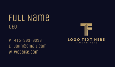 Gradient Lines Letter T & F Business Card Image Preview