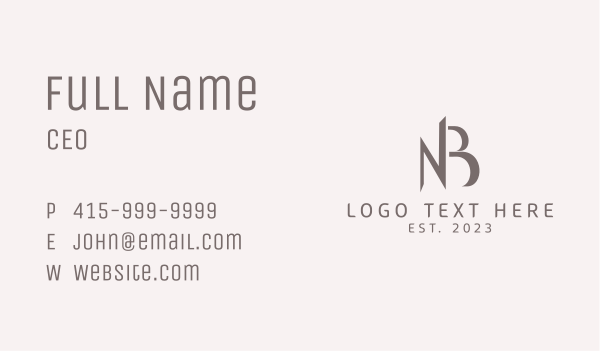 Elegant Monogram N & B Business Card Design Image Preview