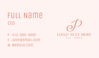 Event Calligraphy Letter P Business Card Image Preview