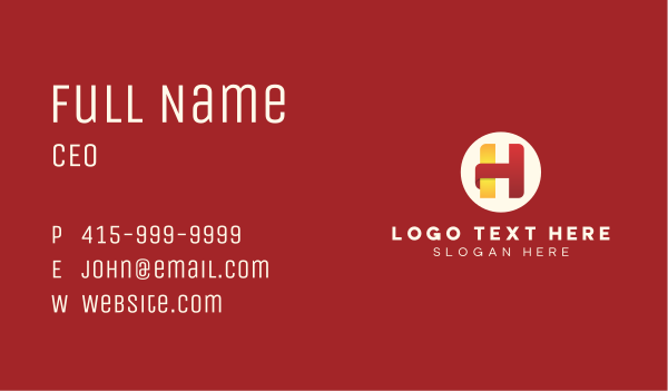 Modern Letter H Business Card Design Image Preview