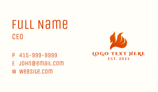Gradient Flaming Phoenix  Business Card Design Image Preview