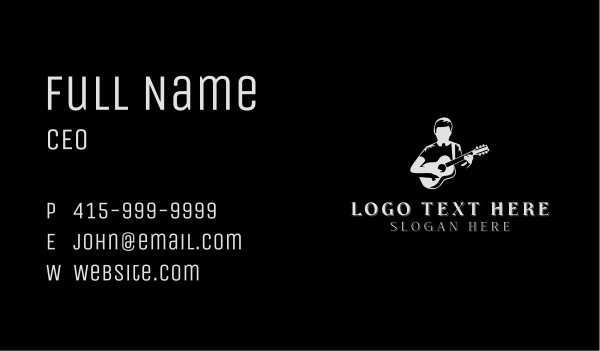 Guitarist Musician Performer Business Card Design Image Preview