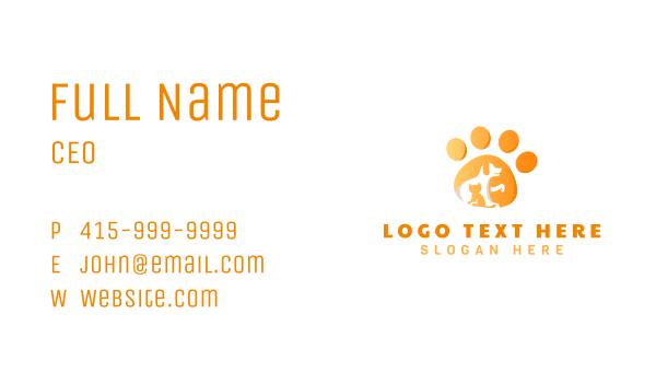 Veterinarian Cat Dog Paw Business Card Design Image Preview