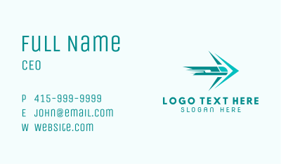 Teal Train Arrow Shipping Business Card Image Preview