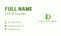 Plant Leaves Letter D Business Card Image Preview