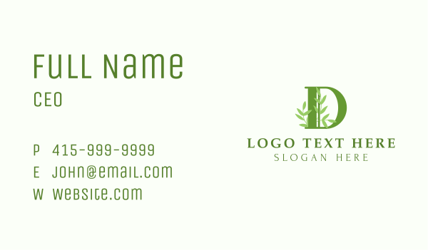 Plant Leaves Letter D Business Card Design Image Preview